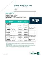 Calendario Académico Siglo 21