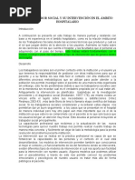 El Trabajador Social y Su Intervención en El Ámbito Hospitalario