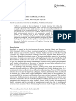 Carless, D., Salter, D., Yang, M., & Lam, J. (2011) - Developing Sustainable Feedback Practices. Studies in Higher Education, 36 (4), 395-407.