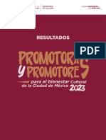 Resultados Promotoras y Promotores para El Bienestar Cultural de La Ciudad de Mexico 2023