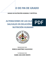 Trabajo de Fin de Grado: Alteraciones de Las Glándulas Salivales en Relación Con La Nutrición Humana