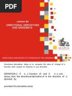 Lesson 8a DIRECTIONAL DERIVATIVES & GRADIENTS