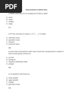 MCQS Introduction To Statistical Theory MSC 4TH