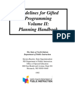 Guidelines For Gifted Programming Planning Handbook: The State of North Dakota Department of Public Instruction