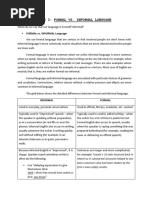 WEEK 2 Formal vs. Informal Language