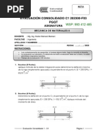 Evaluacion de Consolidado 1 de Mecanica de Materiales II