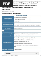 Examen - (AAB02) Cuestionario 5 - "Espacios Vectoriales" Lectura Comprensiva, Análisis e Interpretación Conceptos y Propiedades de Los Espacios Vectoriales