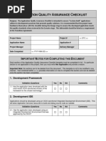 Quality Assurance Checklist