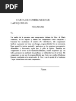 Carta de Compromiso de Catequistas