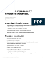 Niveles de Organización y Divisiones Anatómicas