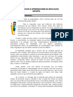 Ludopedagogia e Aprendizagem Na Educação Infantil