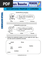 Sustantivos Propios y Comunes para Primero de Primaria