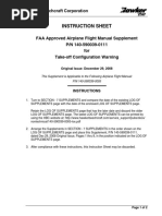 Instruction Sheet: FAA Approved Airplane Flight Manual Supplement P/N 140-590039-0111 For Take-Off Configuration Warning