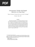 Autoregressive Models With Sample Selectivity For Panel Data