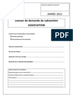 Dossier de Demande de Subvention Mairie 2021