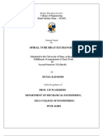 Spiral Tube Heat Exchanger: College of Engineering Bund Garden, Pune: - 411001