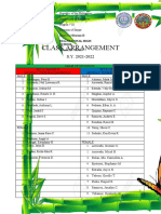 CLASS-ARRANGEMENT G9 Makatao&10maka-Diyos