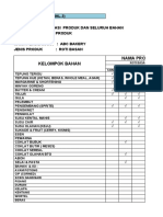 Contoh Matriks VS Nama Produk (Bakery)