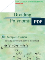 Math 7 Lesson 4.8 Dividing Polynomials