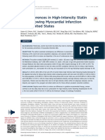 Sex Differences in High-Intensity StatinUse Following Myocardial Infarction