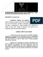 Pedido de Revogação de Prisão para Trabalho - Jonathan Campos de Freitas