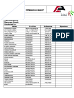 Toolbox Talk Attendance Sheet