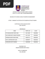 Htf630 - Nutrotional Status Online Survey (Diet History)