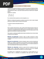 Sesión 14 Sistema de Ecuaciones de Primer Grado