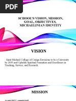 School'S Vision, Mission, Goal, Objectives, Michaelinian Identity