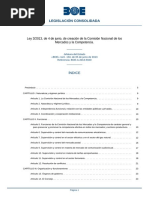 2021 - Ley 3 de Creación de La Comisión Nacional de Los Mercados y La Competencia (2013 Consolidado)