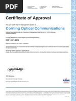 Corning Optical Communications ISO 14001 2015 Expiry 31 October 2022