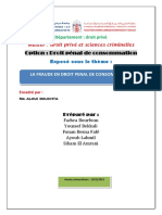 LA FRAUDE en Droit Pénal de Consommation (Exposé)