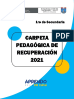 Carpeta de Recuperación - 1ro Sec - Ie 6086