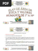 Ética y Valores Plan de Area 2022