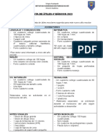 Lista de Utiles 4° Basicos IHSFA 2023