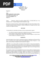 Respuesta A Derecho de Petición Radicado MT No. 20213032239382 Del 19 de Noviembre de 2021 - Consulta Transporte Terrestre Automotor de Carga