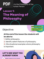 Philo12-Lesson01 - The Meaning of Philosophy