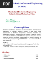 Numerical Methods in Chemical Engineering (CB424)