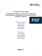 Master 2 Miage-Mbds Projet Big Data Analytics: Analyse de La Clientèle D'un Concessionnaire Automobile Pour La Recommandation de Modèles de Véhicules