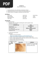 ACTIVITY 8 Blood and Blood Stains