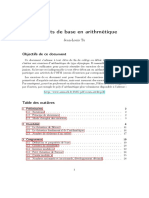 Concepts de Base en Arithmétique