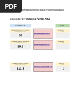 Calculadora: Tendencia Puntos NBA: Equipo Local Equipo Visitante