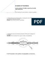 Topic 2.7 Transcriptin and Translation