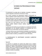 Recomendaciones Nutricionales para Estrés y Ansiedad