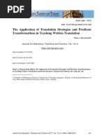 The Application of Translation Strategies and Predicate Transformations in Teaching Written Translation