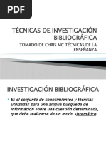 Técnicas de Investigación Bibliográfica