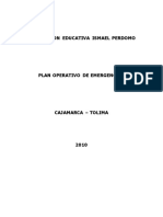 Institucion Educativa Ismael Perdomo Plan Operativo de Emergencias Cajamarca Tolima