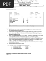 Cargo Arrival Notice: Consignee Notify