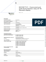 Fiche Produit: Micom P121 - Overcurrent and Earth Fault Protection Relay-20 Te-Standard Display