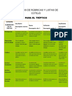 Ejemplos de Rúbricas y List Cotejo